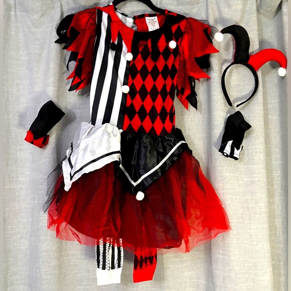 Spirit Halloween Girls Horror Harlequin Costume - 5 pieces - Picture 1 of 4